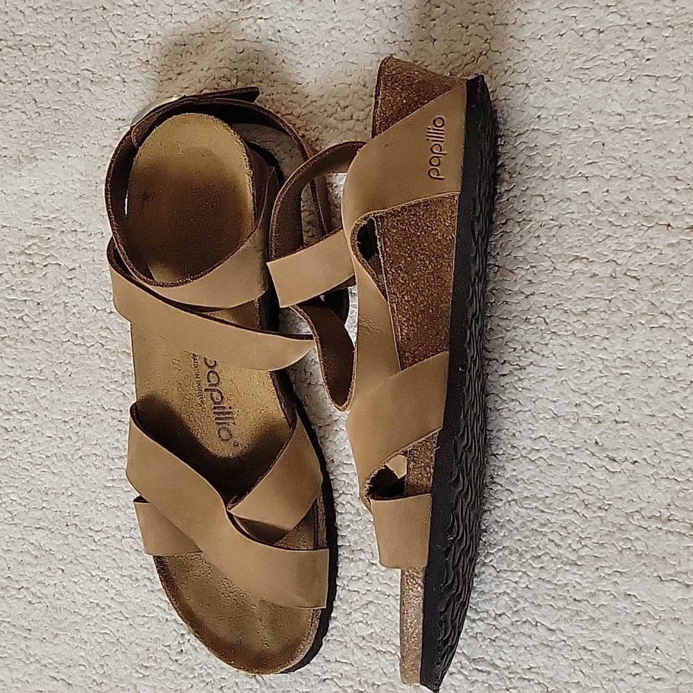 Papillio Women's Tan Strappy Comfort Sandals - Picture 3 of 6